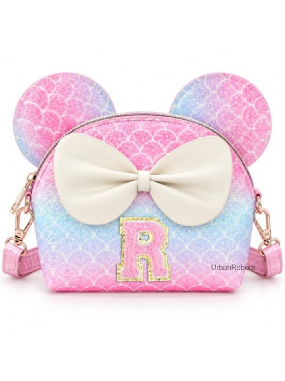 Girls Glitter Mini Purse Crossbody Bag Initial Patch Toddler Gift